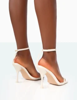 Discount Narla PU Strappy Barely There High Heels Barely There Heels