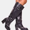 Discount Nashville Western Studded Block Heel Knee High Boot Block Heels | Western Boots