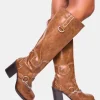 Store Nashville Vintage Western Studded Block Heel Knee High Boot Block Heels | Western Boots