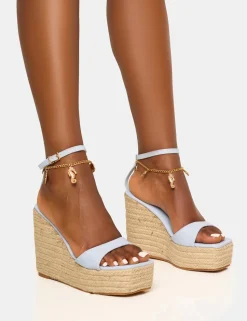 New Naya Seashells Anklet Jute Espadrilles Wedge Wedges | Platform Heels