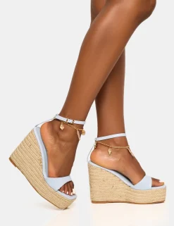 New Naya Seashells Anklet Jute Espadrilles Wedge Wedges | Platform Heels