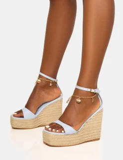 New Naya Seashells Anklet Jute Espadrilles Wedge Wedges | Platform Heels