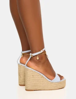New Naya Seashells Anklet Jute Espadrilles Wedge Wedges | Platform Heels