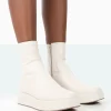 Outlet Not Okay Pu Chunky Sole Platform Sock Ankle Boots Sock Boots | Ankle Boots