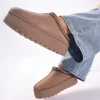 Online Nutmeg Faux Fur Lined Platform Mules Flats | Mules