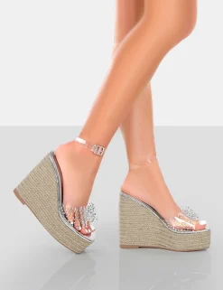 Best Sale Ocean Beach Patent Bow Platform Wedge Heels 5
