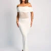 Best Sale Off Shoulder Mesh Insert Maxi Dress Dresses