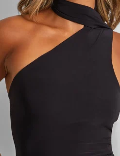 Online One Shoulder Scarf Crop Top Sculpt & Leisure | Kaiia The Label