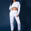 Best Oversized Cropped Sweat Oatmeal Marl Sculpt & Leisure | Kaiia The Label