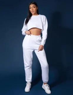 Best Oversized Cropped Sweat Oatmeal Marl Sculpt & Leisure | Kaiia The Label