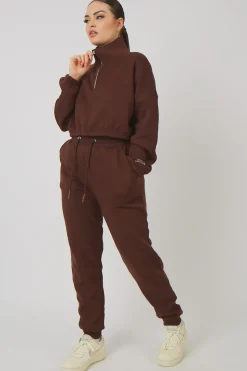 Best Sale Oversized Fit Seam Front 90S Joggers Chocolate Sculpt & Leisure | Kaiia The Label