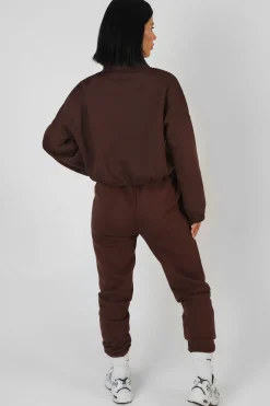 Best Sale Oversized Fit Seam Front 90S Joggers Chocolate Sculpt & Leisure | Kaiia The Label