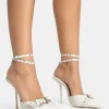 Best Ozella Light Pu Studded Buckle Wrap Around Court Stiletto Heel Court Heels | High Heels