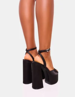 Hot Pansie Satin Diamonte Platform Heels Diamante Heels | Platform Heels