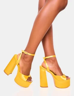 Store Pansie Satin Diamante Platform Heels Diamante Heels | Platform Heels