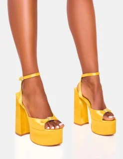 Store Pansie Satin Diamante Platform Heels Diamante Heels | Platform Heels