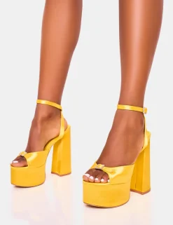 Store Pansie Satin Diamante Platform Heels Diamante Heels | Platform Heels