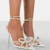 Store Pearl Wide Fit Clear Perspex Wrap Around Party Stiletto Court Heels Back In Stock | 4" Heels