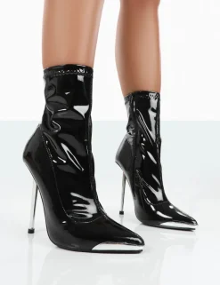 Fashion Player Patent Stiletto Heel Ankle boots High Heels | Heeled Boots