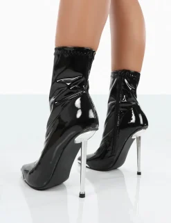 Fashion Player Patent Stiletto Heel Ankle boots High Heels | Heeled Boots