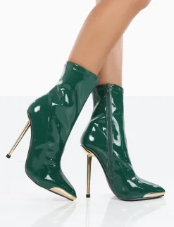 Best Player Patent Stiletto Heel Ankle boots High Heels | Heeled Boots