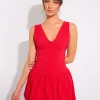 Shop Plunge Bubble Hem Mini Dress Dresses