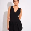 Outlet Plunge Bubble Hem Mini Dress Dresses