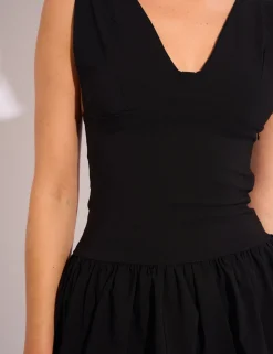 Outlet Plunge Bubble Hem Mini Dress Dresses