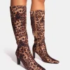 Cheap Pose Wide Fit Zip Up Knee High Slim Block Heeled Boots Wide Fit Block Heels | Block Heels