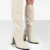 New Posie Stone Pu Knee High Block Heel Boots Heeled Boots | Knee High Boots