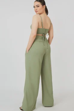 Outlet Premium Tie Wrap Detail Bralet Sage Sculpt & Leisure | Kaiia The Label