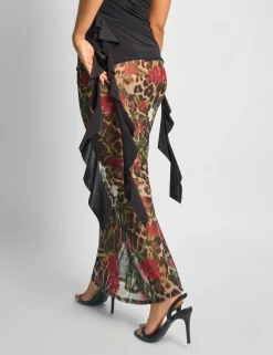 Flash Sale Printed Mesh Maxi Skirt Co-ords | Skirts