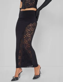 Outlet Lace High Split Maxi Skirt Co-ord in Co-ords | Skirts