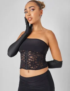 Shop Lace Hook and Eye Bandeau Top Co-ord in Co-ords | Tops