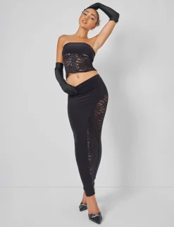 Shop Lace Hook and Eye Bandeau Top Co-ord in Co-ords | Tops