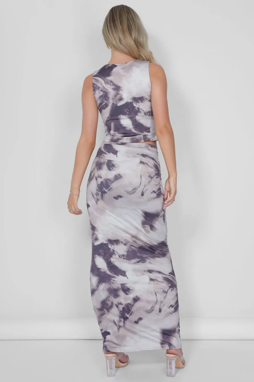 Best Sale V Front Maxi Skirt Co-ord in Print Co-ords