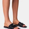 Sale Radiance Buckle Trim Flat Sandals Flats