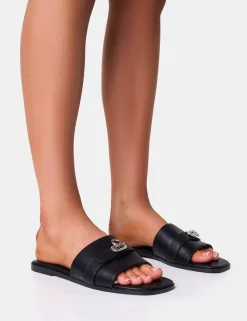 Sale Radiance Buckle Trim Flat Sandals Flats