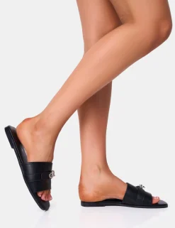 Sale Radiance Buckle Trim Flat Sandals Flats