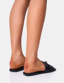 Sale Radiance Buckle Trim Flat Sandals Flats