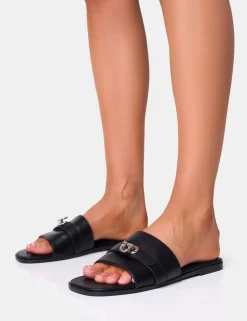Sale Radiance Buckle Trim Flat Sandals Flats