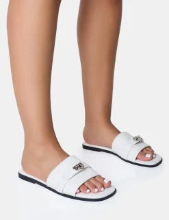 New Radiance Buckle Trim Flat Sandals Flats