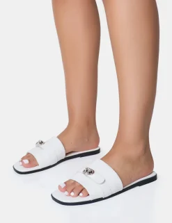 New Radiance Buckle Trim Flat Sandals Flats