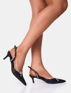 Outlet Rai Wide Fit Bow Detail Slingback Court Mid Heels Wide Fit Heels | Wide Fit Heels