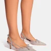 Discount Rai Denim Bow Detail Slingback Mid Heels Bow Heels | Kitten Heels