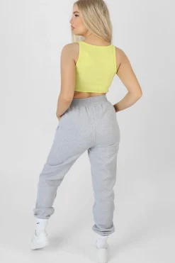 Online Raw Hem Scoop Neck Crop Top Lime Sculpt & Leisure | Kaiia The Label