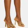 Store Rayne Knotted Upper Slingback Square Toe Heels Square Toe Heels | Gold Heels