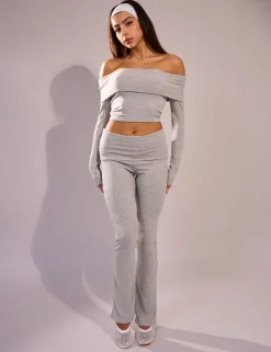 New Rib Foldover Straight Leg Pant Co-ords | Trousers