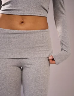 New Rib Foldover Straight Leg Pant Co-ords | Trousers
