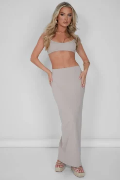 New Ribbed Bralet Stone Sculpt & Leisure | Kaiia The Label